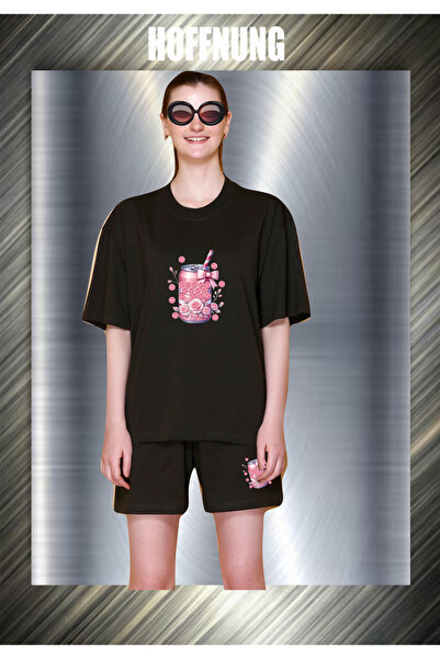 HOFFNUNG Unisex Casual Short Sleeve Set with Spirit Print Outdoor Spring/Summ...