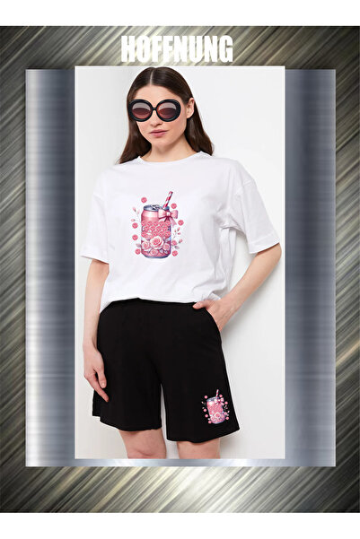 HOFFNUNG Unisex Casual Short Sleeve Set with Spirit Print Outdoor Spring/Summ...