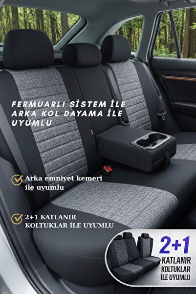 SM OTO KILIF Lifos Serisi Koton Kumaş Universal Oto Koltuk Kılıfı Tam Set