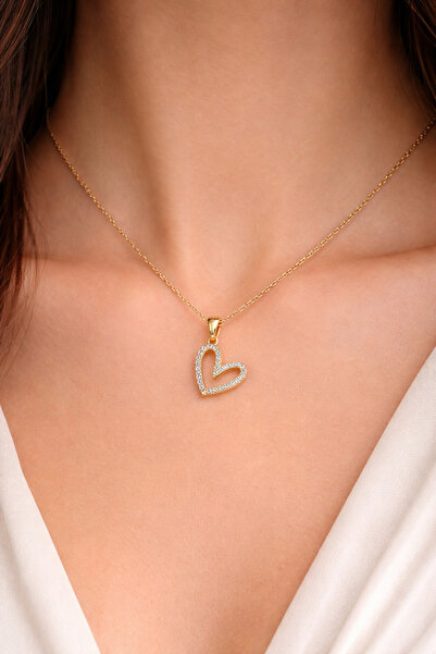 LuxeVibe Çelik Takı Xuping Gold Renk Kalp Çelik Kolye Ucu – Minimal Kadın Takı