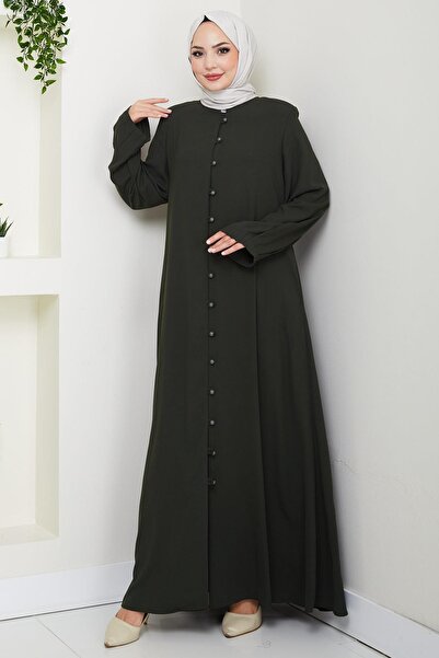 MODA Plus Size Buttoned Abaya – Stylish Long Muslim Abaya