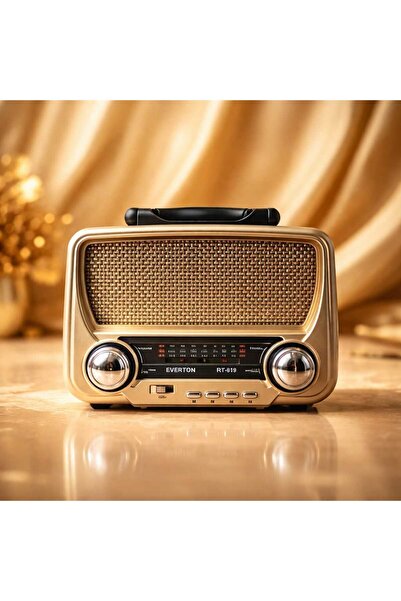 KAMSELL RT-819 Solar Güneş Enerjili Nostaljik Radyo - Bluetoothlu, El Fenerli...