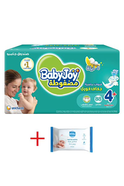 BabyJoy Diapers Size 4+ Jumbo Box 88 + Mamy Pure Water Wipes