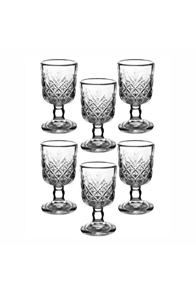 OEM Vintage Shot Glass Set 6, 50 ml Footed Glasses for Liqueur & Aperitifs