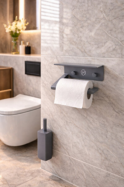 mee wall art Adhesive Mount & Screw Mount Option - Stainless Metal Toilet Pap...