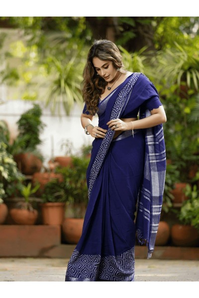 VBT LINEN SAREE FOR WOMEN