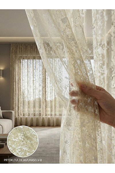 LEVENT ÖZEL PratikTül Raşel Tül Perde 300x255 cm - Orta Işık Geçiren