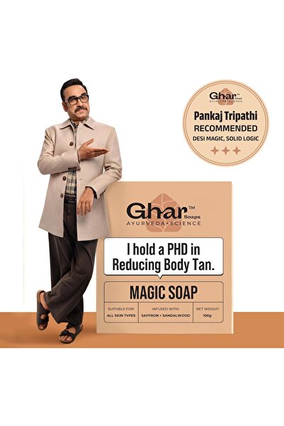Ghar soaps Sandalwood & Saffron Magic Soaps For Bath (100 Gms Pack Of 2)