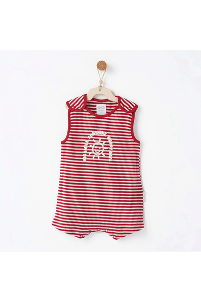 andywawa Ac26670 Bamboo Striped Jumpsuit Red