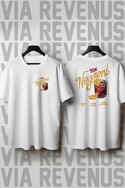 Vordevia Negroni Printed Crew Neck Loose Fit 100% Cotton Unisex Tshirt