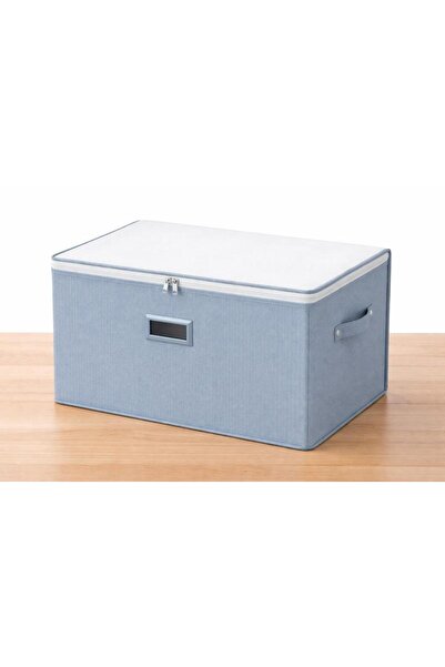 OEM Premium textile storage box, foldable, with zipper and lid, 45x35x20 cm, ...