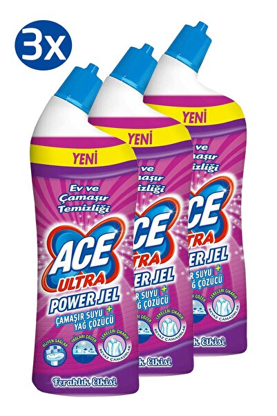 ACE Ultra Yoğun Kıvamlı Çamaşır Suyu Ferahlık Etkisi 750 ml. 3'lü Set
