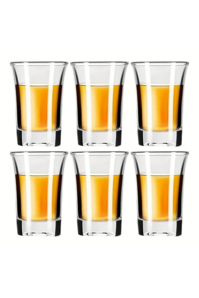 OEM Set 6 Heavy‑Base Shot Glasses 50 ml, Clear Glass for Cocktails, Espresso ...