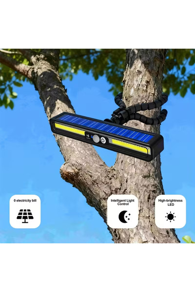 Snooe مصباح فائق السطوع يعمل بالطاقة الشمسية مزود بمستشعر حركة مع تشغيل/إيقاف...