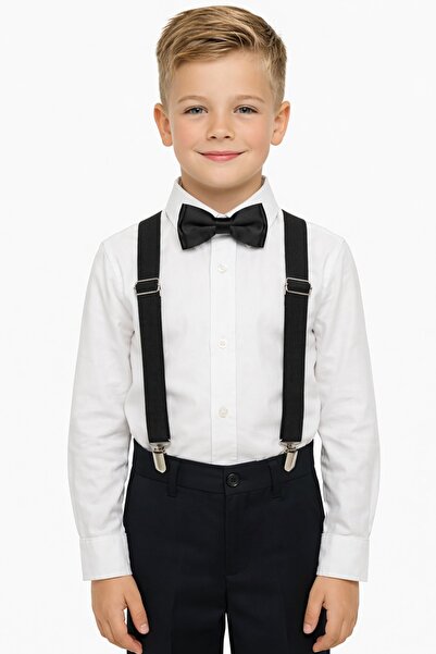 Nacar Erkek Çocuk uzun Kol Gömlek Papyon Set 23 Nisan 29 Ekim Gösteri Kıyafeti