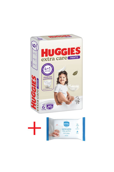 Huggies Pant Diapers Size 6 Jumbo Pack 40 + Mamy Pure Water Wipes