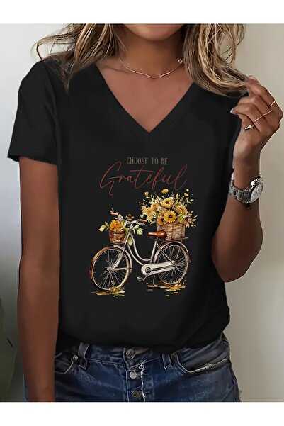 mercoledi Floral cu imprimeu pentru femei, cu decolteu în V, mâneci, croială ...