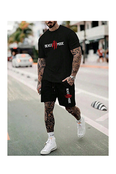 R&M Brotherhood Beast Mode Combed Cotton Quality T-Shirt & Shorts Set New Sea...