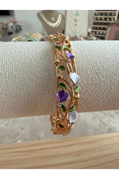 ZEYOLER FineJewelry Petalia Çiçek Detaylı Çelik Kelepçe