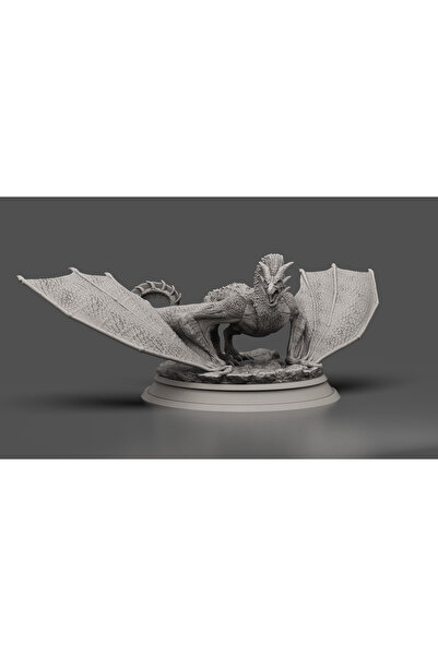 hayatvesanat Gümüş Kanat House of the Dragon | Hayran Sanatı | 40 CM