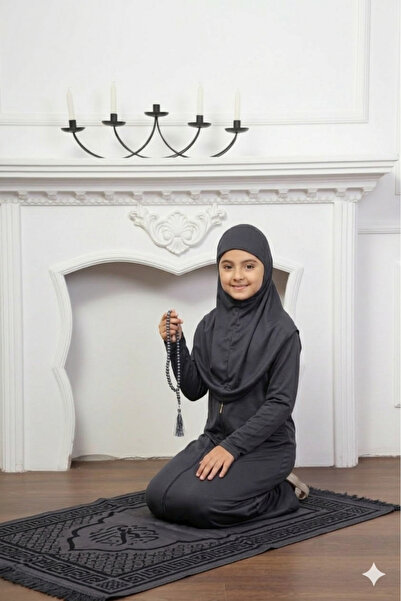 Defkay Еднопарчева рокля за молитва за момичета – с цип и вградена забрадка