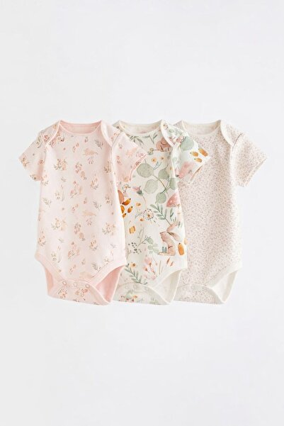 Next Baby مجموعة من قطن قطع من ملابس داخلية قصيرة الأكمام من تافسان منقوش مكو...