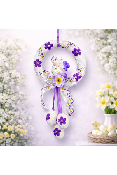 OricareFain Decoratiune suspendata de Paste cu iepuras, Coronita decorativa p...