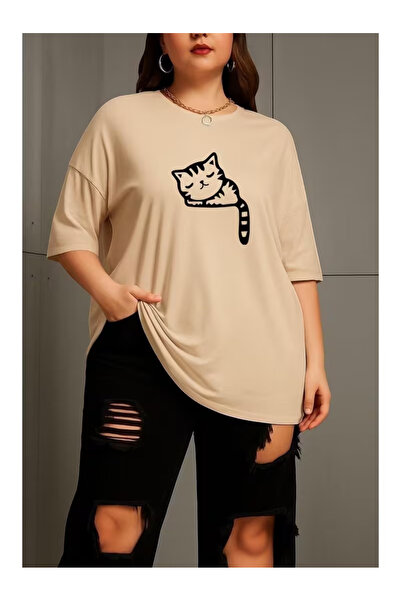 ZEMLİYA Ουνισέξ μπλουζάκι  "Γάτα χωρίς ύπνο " Β με τύπωμα - Μοντέρνο Στυλ