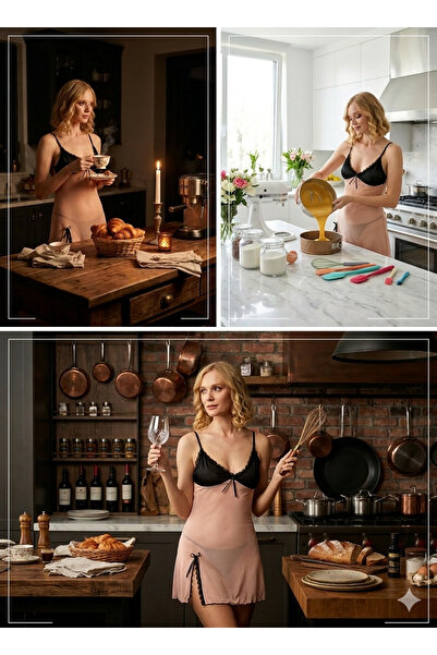 Cooqpoo Cămașă de noapte pentru femei, negru, roz pudrat bloc de culoare tul ...