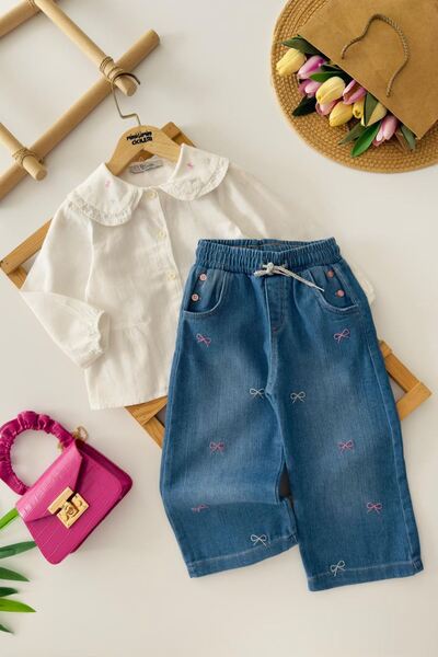 Minigimin Cicileri Miniğimin Cicileri Φιόγκος Με κέντημα Πουκάμισο και Τζιν Π...