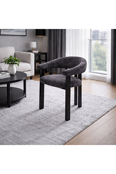 Crestj A comfortable seating chair with a modern design and luxurious fabric,...