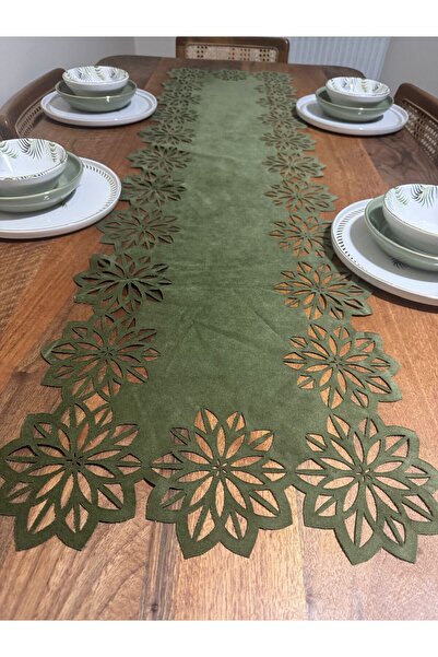 EHA LAZER Χακί Πράσινο, Λεπτομερές Σχέδιο με Λουλούδια Τραβέρσα - Σουπλά Τραβ...