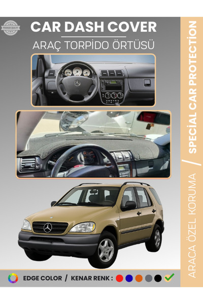 e-biz غطاء لوحة التحكم في السيارة مرسيدس ML320 / ML430 / ML270 W163 (1997-200...