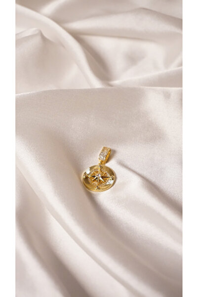 LuxeVibe Çelik Takı Zarif Kadın Ajda Charm Pusula Kolye Ucu Takı