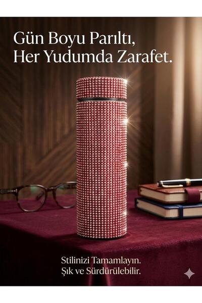 Vacuum Bottle DİAMOND TAŞLI PASLANMAZ ÇELİK TERMOS 500ml