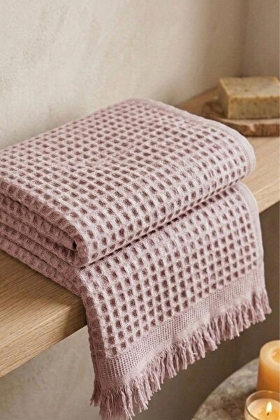 Nilteks %100 Pamuk Waffle Desenli Vücut Havlusu - Natural - 70x140 cm Banyo v...