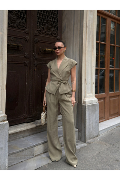 thelowely Beli Bağlamali Y Vest Pants Suit