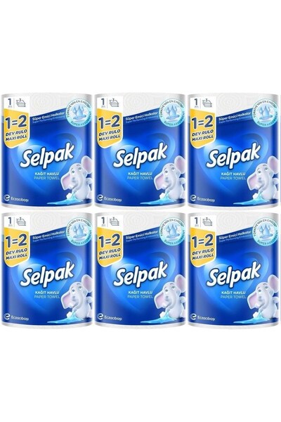 Selpak Giant Roll Towel 3 Layers X 6 Pieces