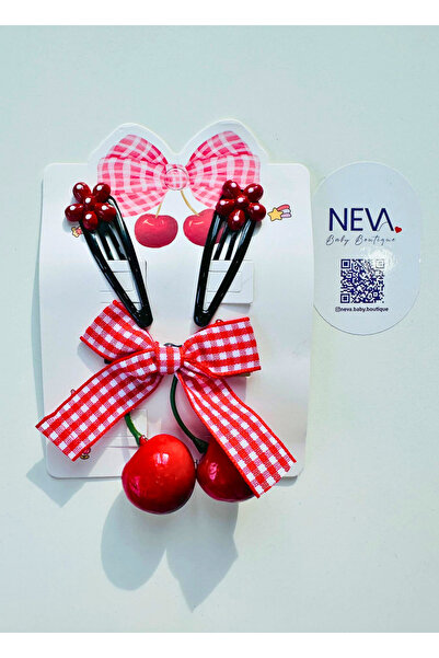 Neva Baby Boutique مجموعة من 3 أقراط للفتيات على شكل كرز |   قطعة واحدة: مشبك...