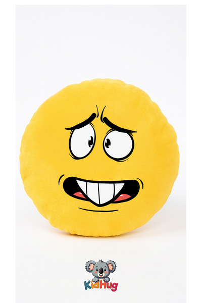 KidHug Emoji Surat Plush Pillow – Soft Plush Decorative Emoji Pillow 33 cm | ...