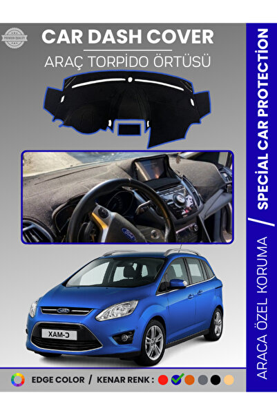 e-biz غطاء لوحة القيادة FORD C-MAX ذو الشاشة المزدوجة (2010-2014) مخصص للسيار...