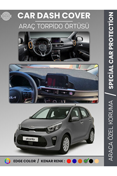 e-biz غطاء لوحة التحكم لسيارة كيا بيكانتو (2017-2023) - حماية كاملة للوحة الت...