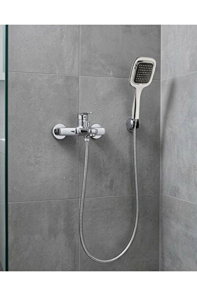 Epilons Siyah Duş Seti El Duşu Başlığı Spiral Hortum Dayanıklı Banyo Duş Akse...