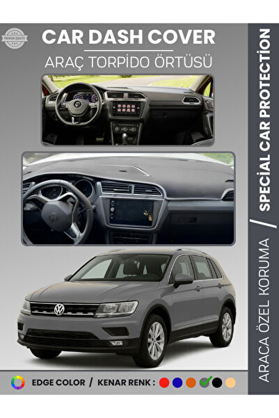 e-biz غطاء لوحة القيادة لسيارة فولكس فاجن تيجوان (2016-2023) مع حماية أمامية ...
