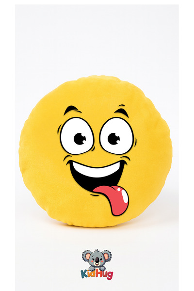KidHug Emoji Surat Plush Pillow – Soft Plush Decorative Emoji Pillow 33 cm | ...