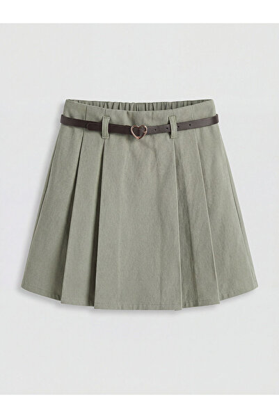 LC Waikiki NEVAVM με διαφορά LCW Kids Χακί πλισέ κοριτσίστικη φούστα-σορτς - ...