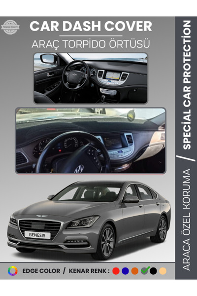 e-biz غطاء لوحة التروس الأمامية لسيارة هيونداي جينيسيس BH (2008-2014) سجاد حم...