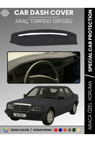 e-biz غطاء لوحة القيادة لسيارة مرسيدس 190E W201 (1982-1993) عالي الجودة لحماي...