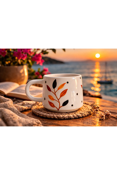Casa Plus Handmade Bozkır Patterned Classic Ceramic Mug