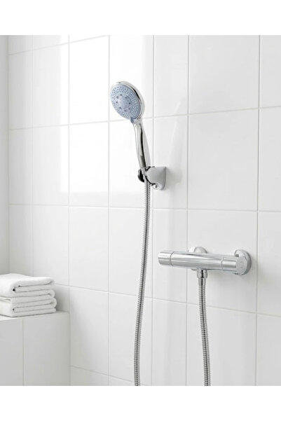 Epilons 4-Stage Blue Shower Set with Hand Shower Head, Spiral Hose and Wall H...